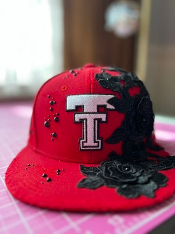 Custom Embellished Texas Tech Hat